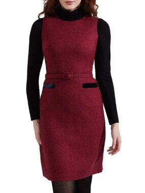 Hobbs Diane Wool Sleeveless Dress Pink Multi Size 6 NWT